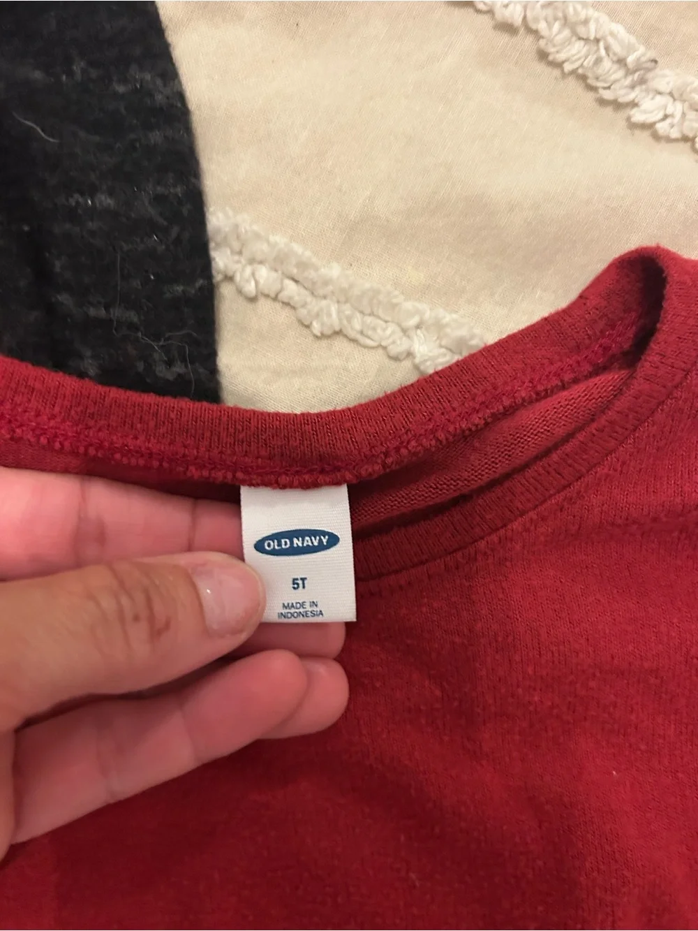 Old Navy Kids Long-Sleeve Tops - Black & Red Crewneck Duo